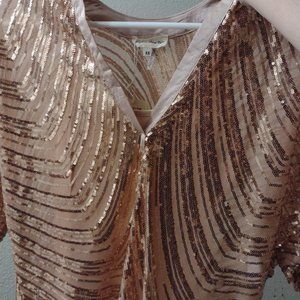 Southern Fried Chics Glam Top Rose Gold Sequin